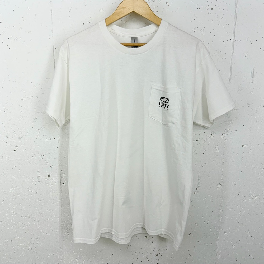 HYM Yachts Size Large D. Friel America Flag Marlin White T-Shirt